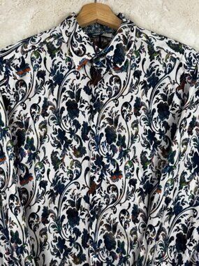 Robert Graham Paisley Classic Fit Shirt Men's Medium Blue Long Sleeve Button Up